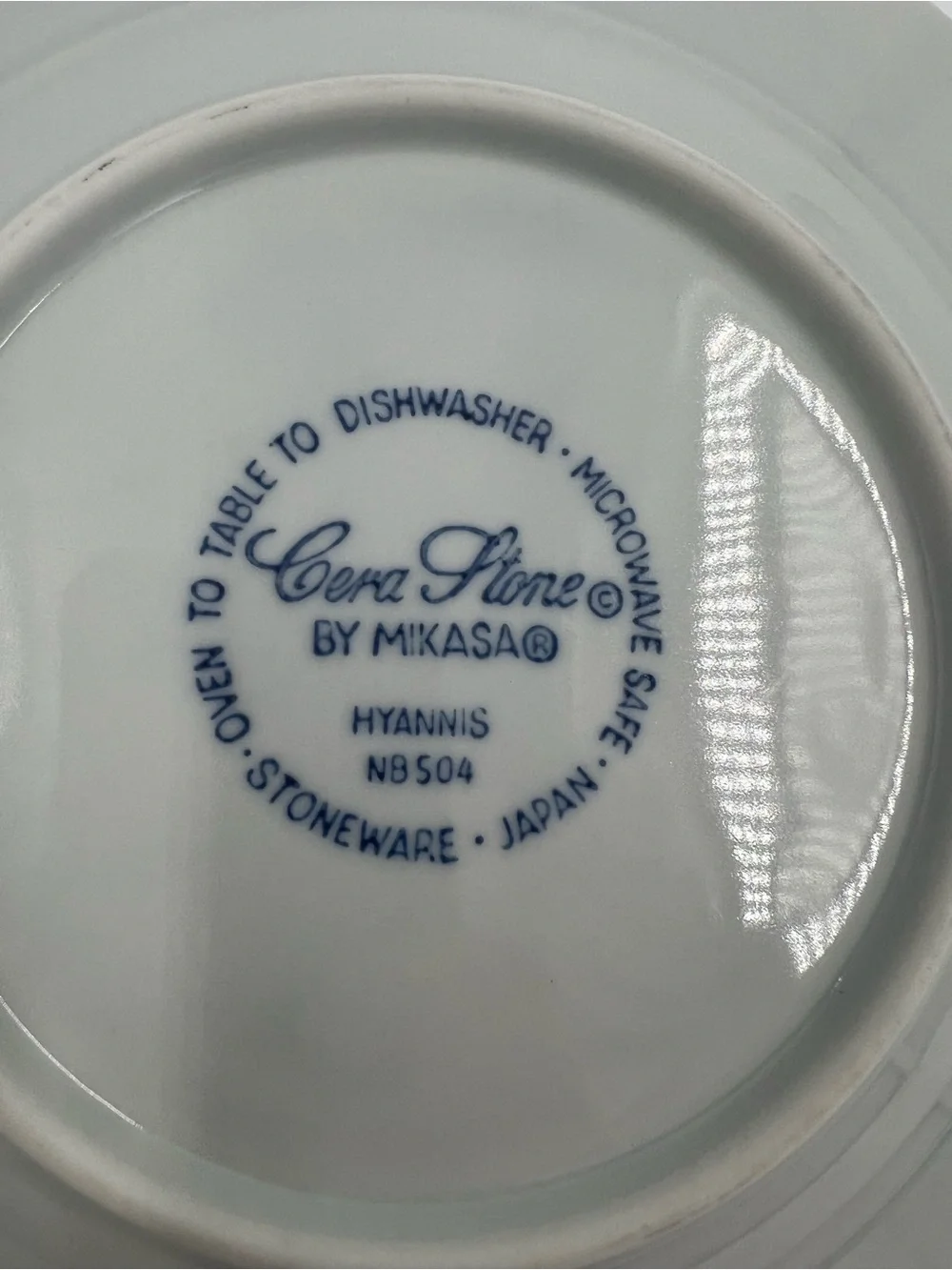 Mikasa Cera Stone Hyannis NB 504 Blue & White Floral Stoneware Salad Plate 8”